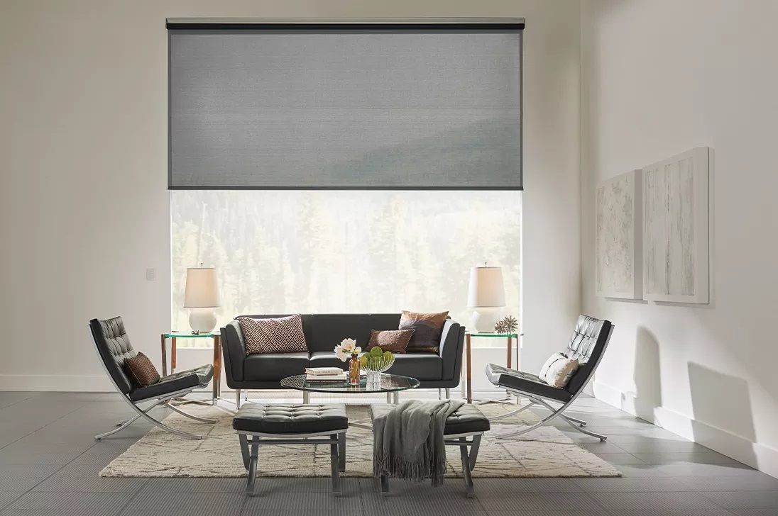 Lutron Shade Solutions in a living room space